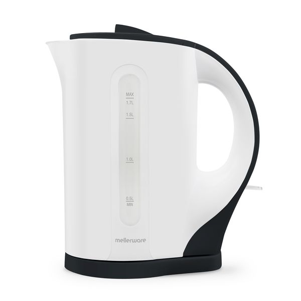 Mellerware Kettle Cordless Plastic White &amp; Black 1.7L 2200W "Tugela