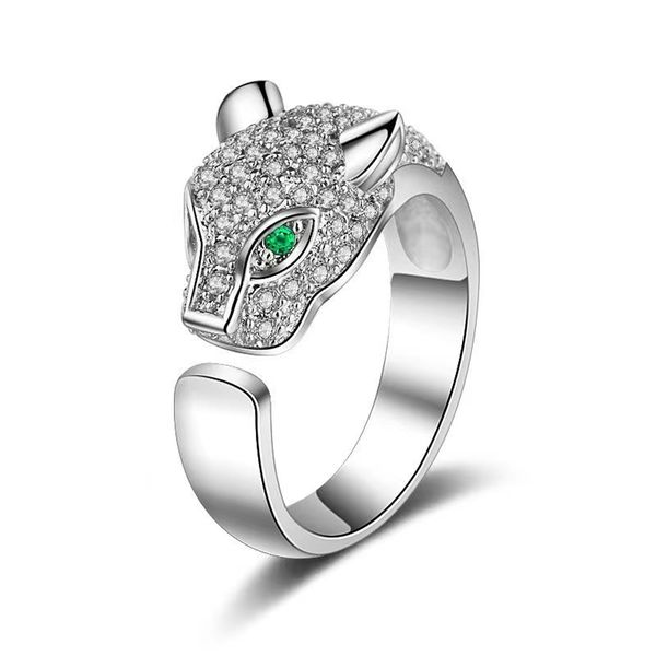 Ladies Silver Jaguar Head Ring (RG-JZ1001-S)