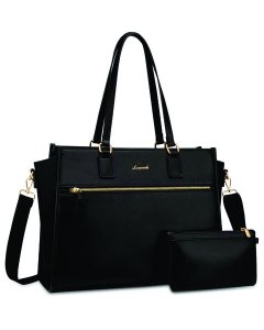 Lovevook Women's Shoulder Bag Leather Laptop Bag with Tote Hand Bag - 15.6