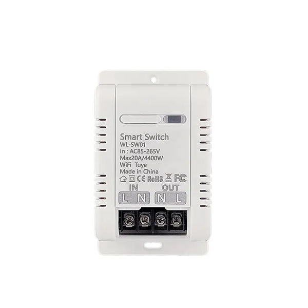 Smart Life Tuya WIFI 1CH 20A 4400W 4.4KW Appliance Switch Breaker Relay