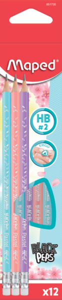 Maped Pastel Graphite Pencils with Eraser Hb Box