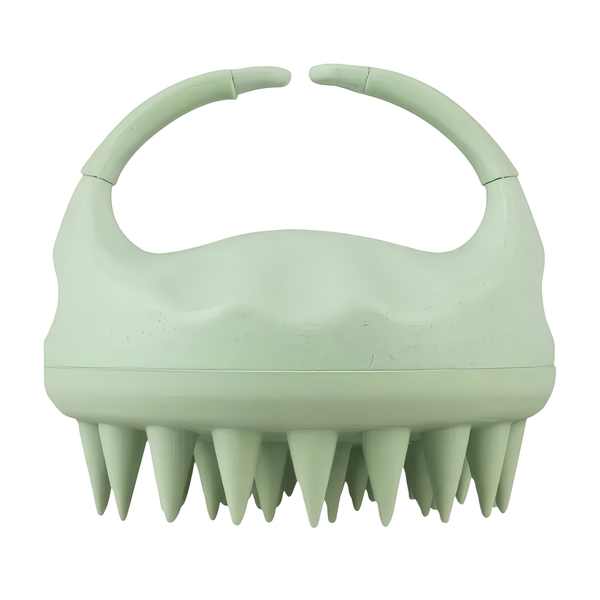 Silicone Hair Brush, Scalp Massage, For Both Dry And Wet Use, Green