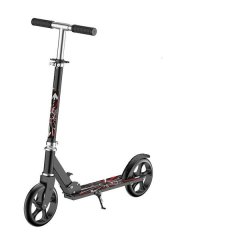 Foldable Aluminum Scooter with Adjustable Handlebar - Black