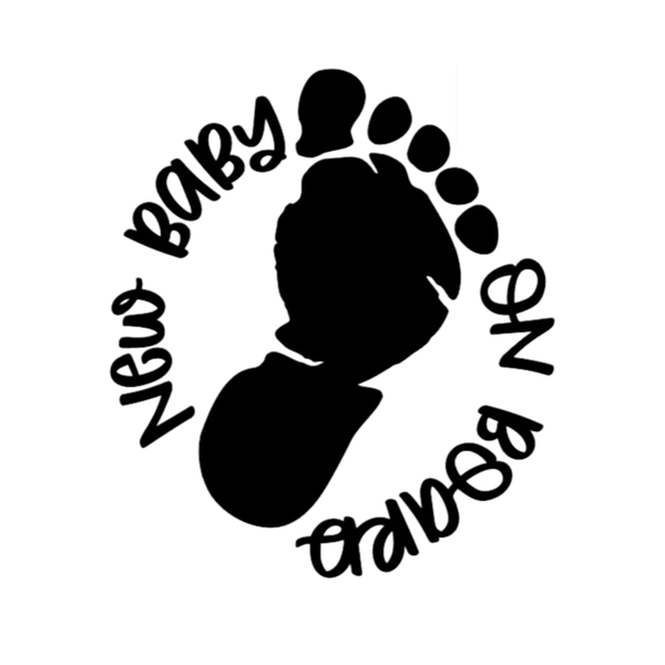 Baby on Board Sign Decal Sticker - New Baby on Board Foot Print