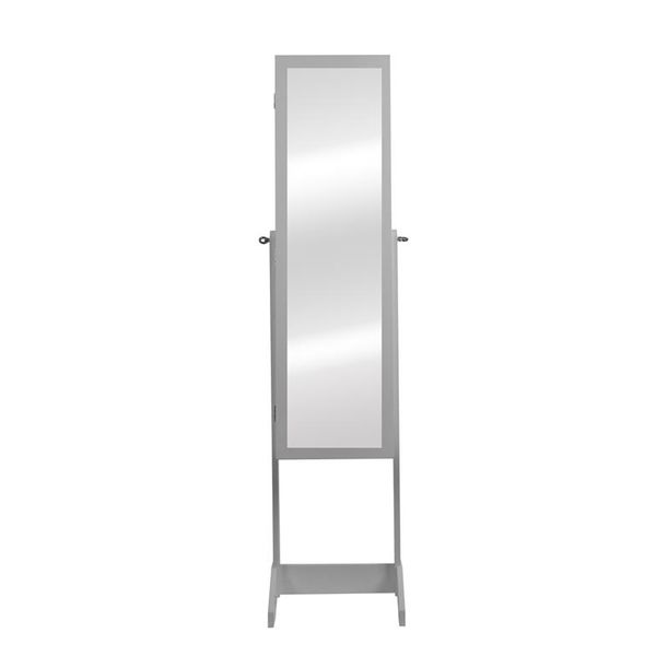 Hazlo Jewellery Storage Cabinet with Full Length Mirror - White