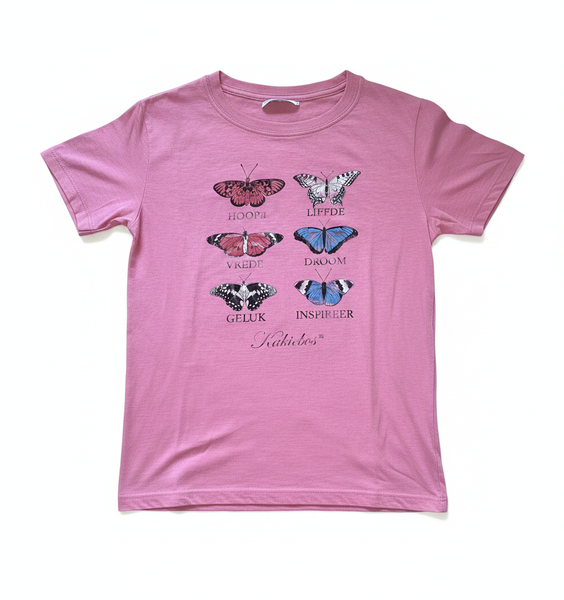 Kakiebos Women Butterfly T-Shirt - Pink
