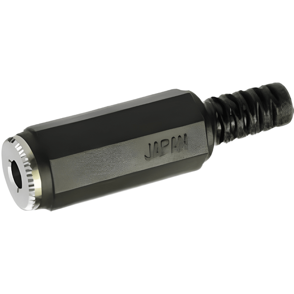 MJ117M - Stereo Inline 6.35mm Ø Audio Socket with Plastic Sleeve
