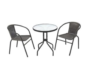 Thunder Bistro Set - 2-Seater Outdoor Patio Furniture - 3-Piece Set