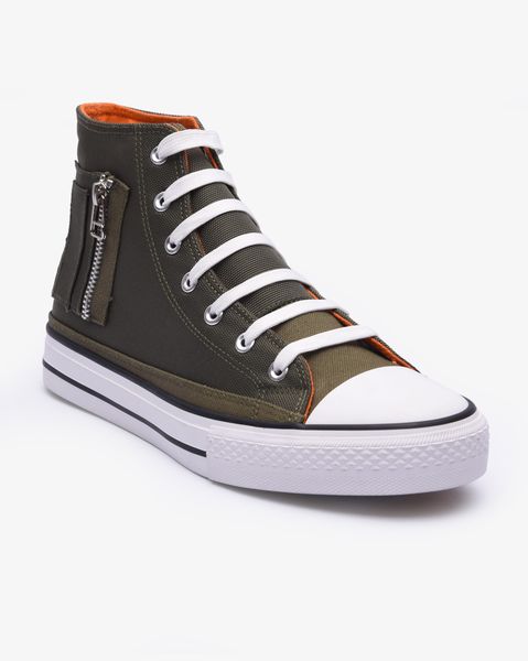 Soviet Mens Alpha Olive Hi Cut Canvas Sneaker