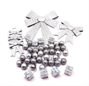 Christmas Ball Ornaments Christmas Tree Hanging Decorations - 45PCS SILVER