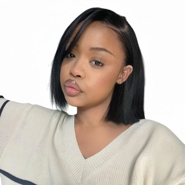 Marigold 10-inch Bob Wig Full Frontal Human Hair Transparent Lace