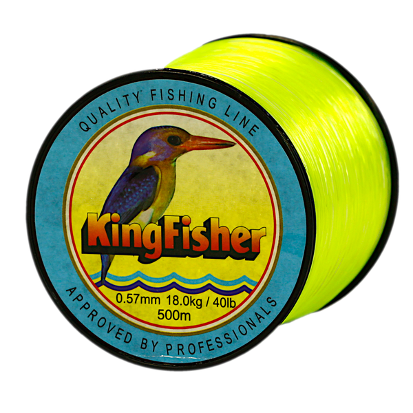 Kingfisher Nylon Fishing Line, Colour Yellow, 18 KG .57MM, 500M Spool