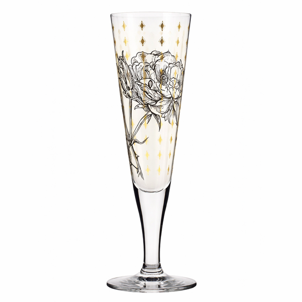 Ritzenhoff Goldnacht Champagne Flute Crystal Glass - Rose Garden