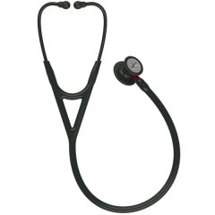 Littmann Cardiology IV Stethoscope: Black &amp; Black - Red Stem