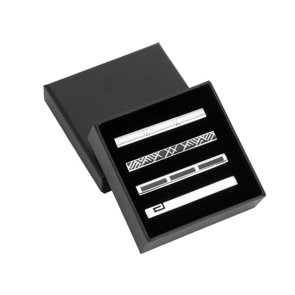 Tie Clips for Men, 4 Pack Classic Tie Clip Silver Gold Black Necktie Clips