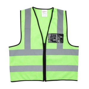 Pioneer Safety Vest Reflective Fluorescent Lime Zip/Pocket