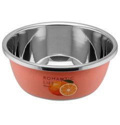 Orange Stainless Steel Whipping Bowl - 26 cm - 4 Pack