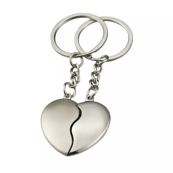 Couples Heart Love Keyring/ Key Chain Friendship Gift Set