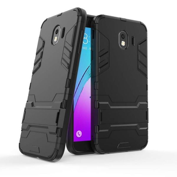 2-in-1 Dual Shockproof Case for Samsung Galaxy J4 - Silver
