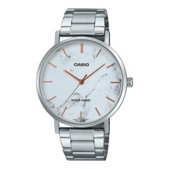 Casio Mens White Analogue Metal Strap Watch-Mtp-vt01dm-7audf