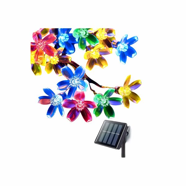 50 LED Solar Flower String Lights Outdoor Waterproof Fairy Lights 7 meter