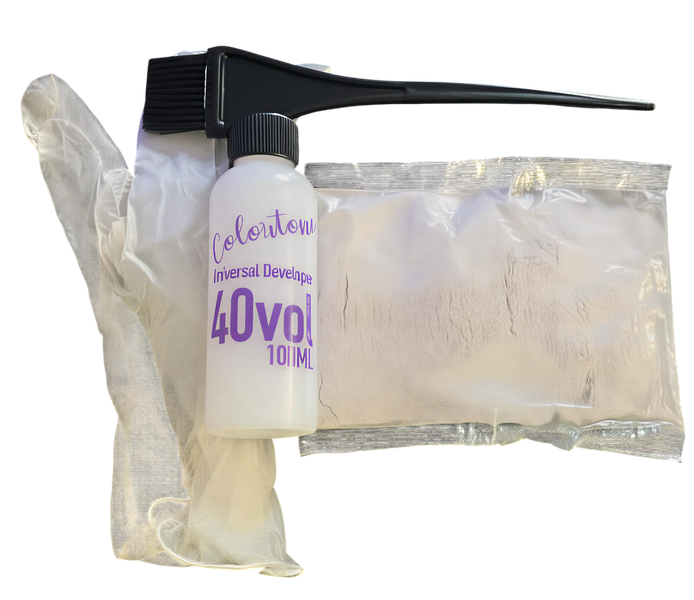 Professional Highlift Hair Purple Bleach Powder + 10Vol Developer Full Kit
