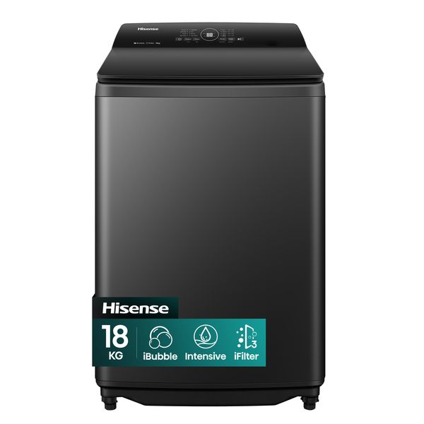 Hisense 18Kg Top Loader Washing Machine - Premium Black