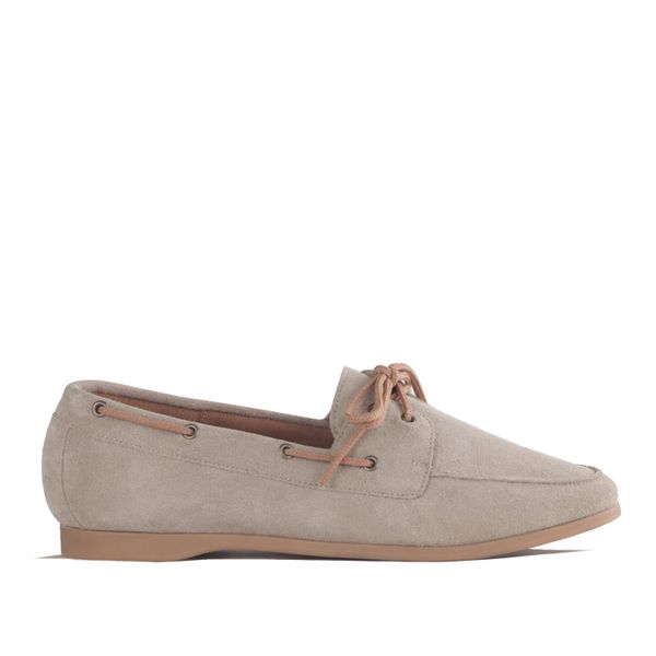 Froggie Women's Boat Shoe- Beige Suede - 12971