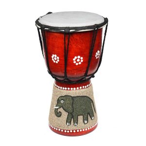 Wood Drum - Sand Art Elephant