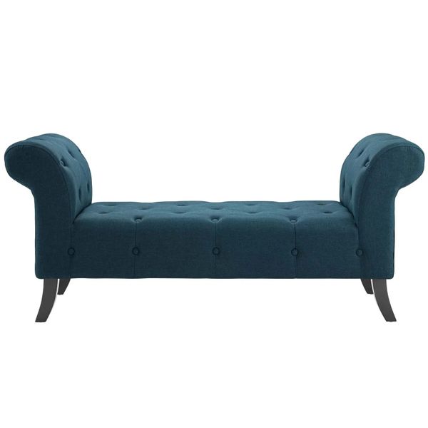 Evince Tufted Button Accent Bench in Grey