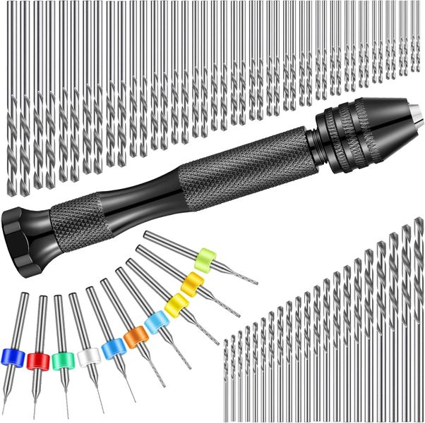 95 Pieces Hand Drill Bits Set, Black Pin Vise Hand Drill