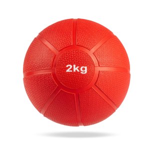 Medicine Ball 2kg - Solid Rubber - Weight Ball for Core Exercises - Red