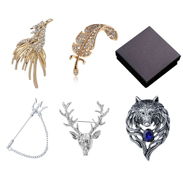5 Pieces Brooch Men's Fixed Clothing Accessories with Non-slip Buckle Brooch