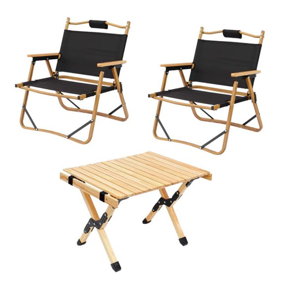 All-in-One Outdoor Picnic Camping Rollable Table with 2 Director Armchair