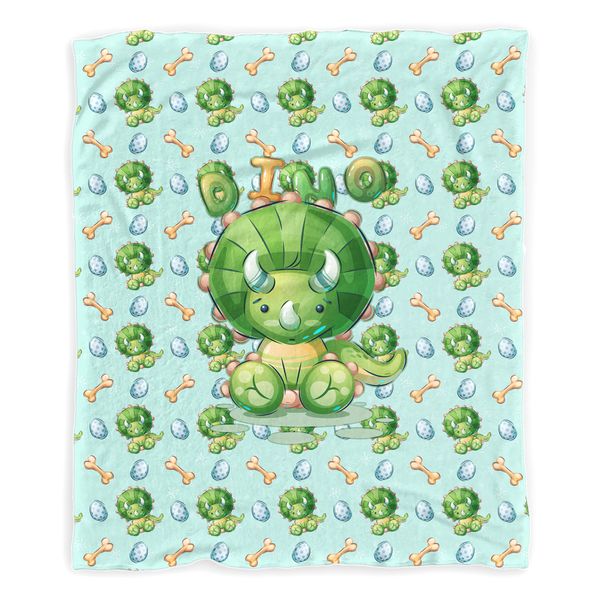 Cute Triceratops Baby Fleece Blanket