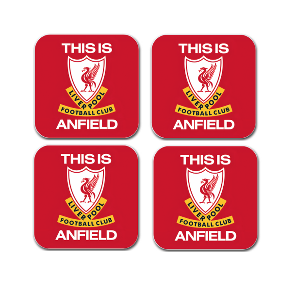 Liverpool "This Is Anfield" Wooden Coasters - Set of 4