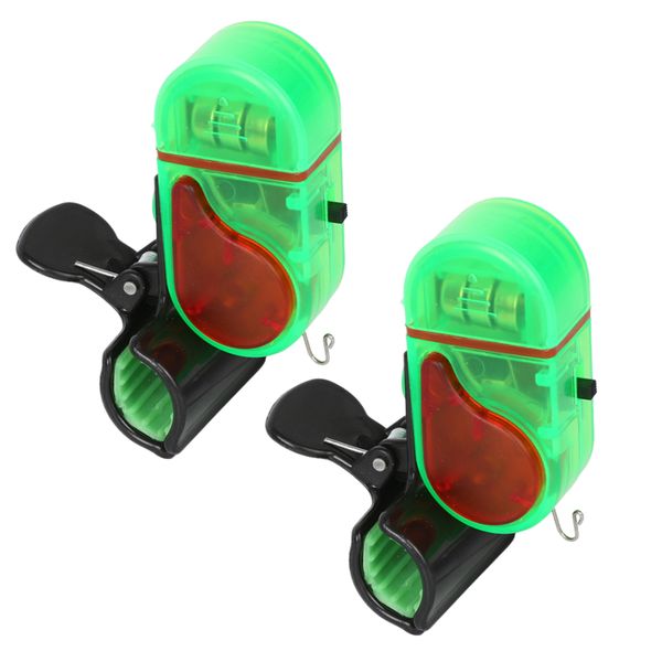 2Pack Fishing Bite Alarm Indicator Electronic Indicator Light Sound Alarm