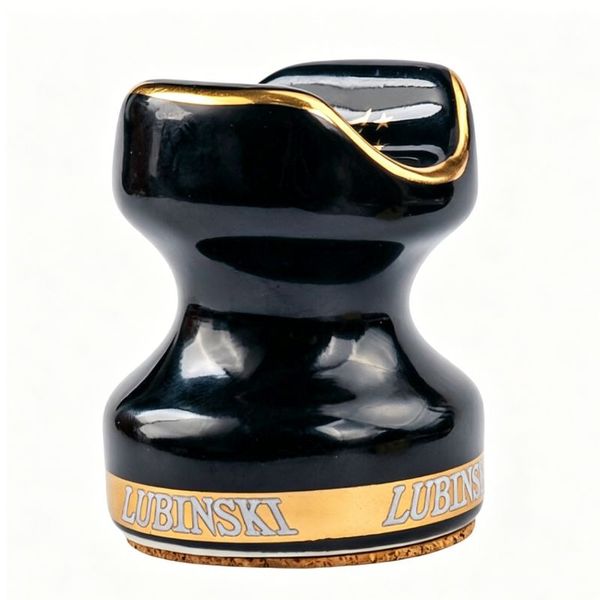 Ceramic Cigar Stand Portable Single Cigar Rest Holder Trim with Cork Base