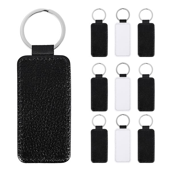 10 Pcs Leather Keychain Sublimation Heat Transfer Keychain Kit