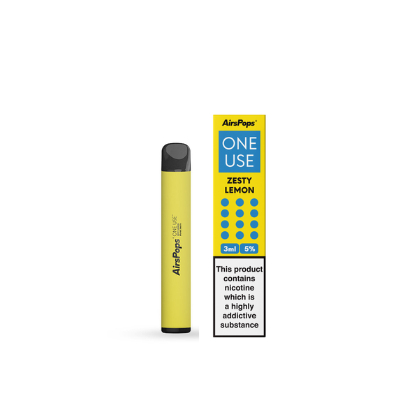 AirsPops - Disposable Vape - Zesty Lemon - 5% Nic Salts