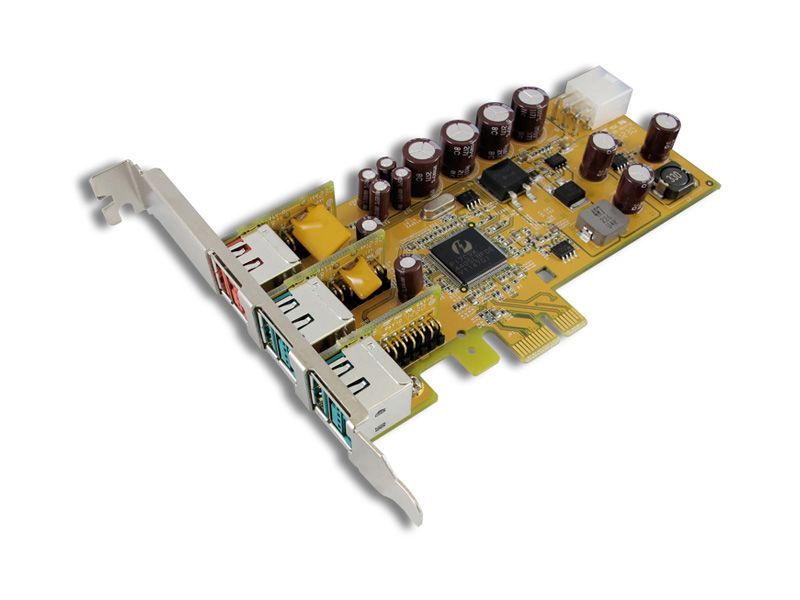 Sunix PUB1200X 1-port 24V &amp; 2-port 12V Powered USB PCI Express Add-On Card