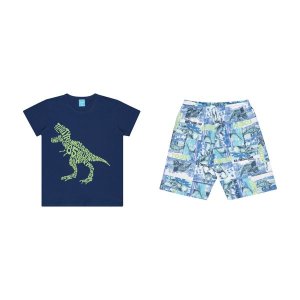 Kamylus Boys Navy Dinosaur Set