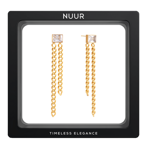 NUUR Nera Earrings - 18K Gold-Plated, Non-Tarnish, Stainless Steel