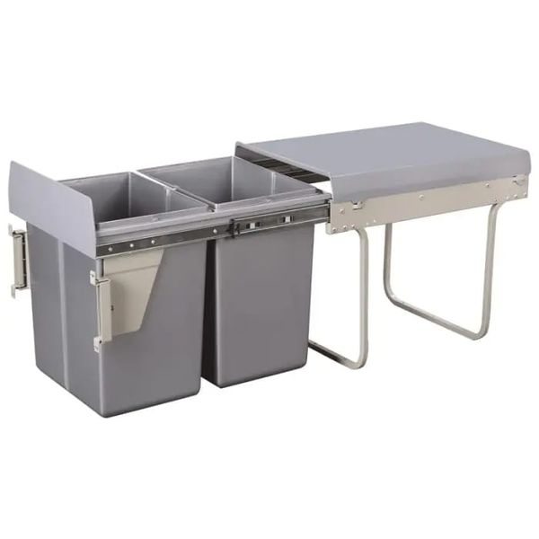 Pull Out Trash can Under Cabinet 40L Double Sliding Trash Can