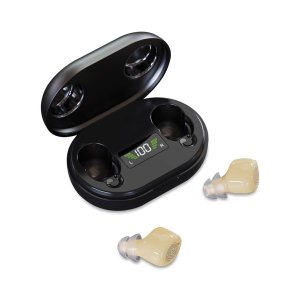 Rechargeable Hearing Aids for Elderly with Charging Case, Noise Reduction