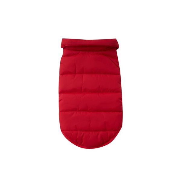Dog Fleece Lined Puffer Jacket - Red - Small