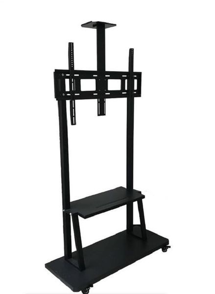 Movable Mobile Floor TV Mount Trolley Stand with Wheels 60 to 100Inch