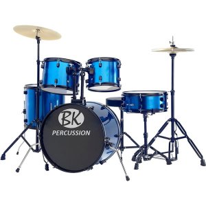 BK Percussion 5pc Drumset With Hardware &amp; Cymbals - Blue