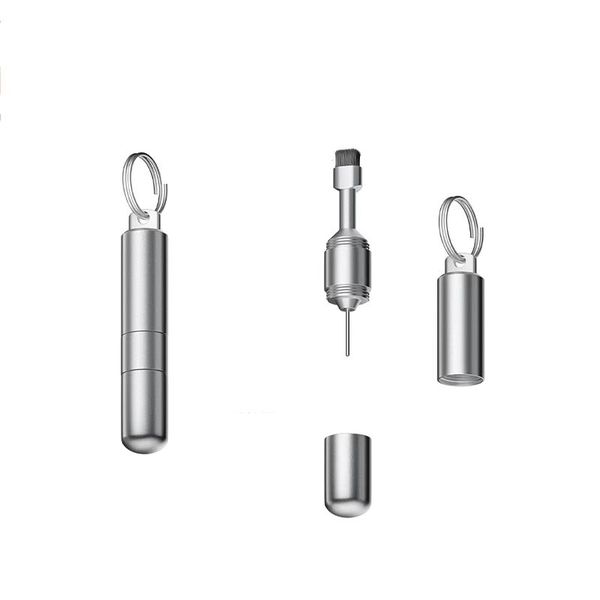2 Pcs SIM Card Removal Tools + Brush - 2-in-1 Portable Keychain