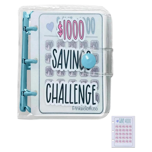 1000 Savings Challenge Binder, Monthly Money Savings Challenges Book with E